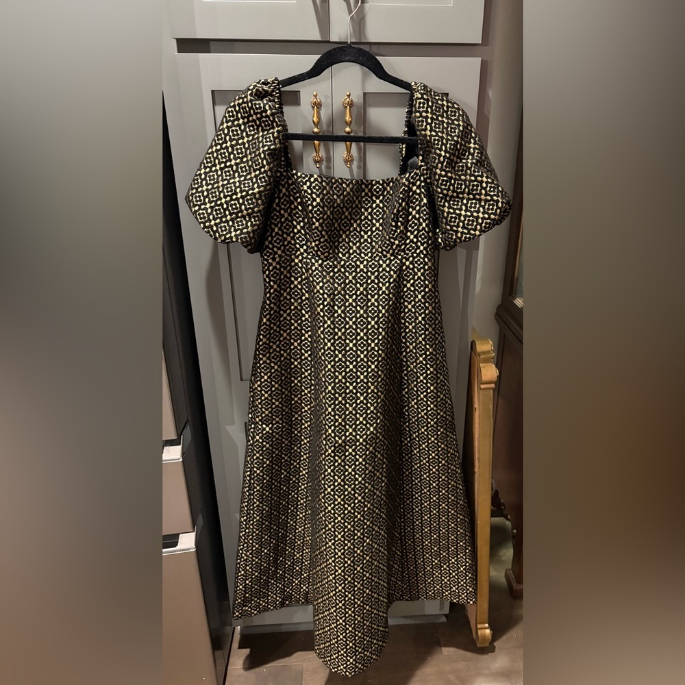 Hill House The Matilda Dress in Metallic Brocade - Picture 3 of 5